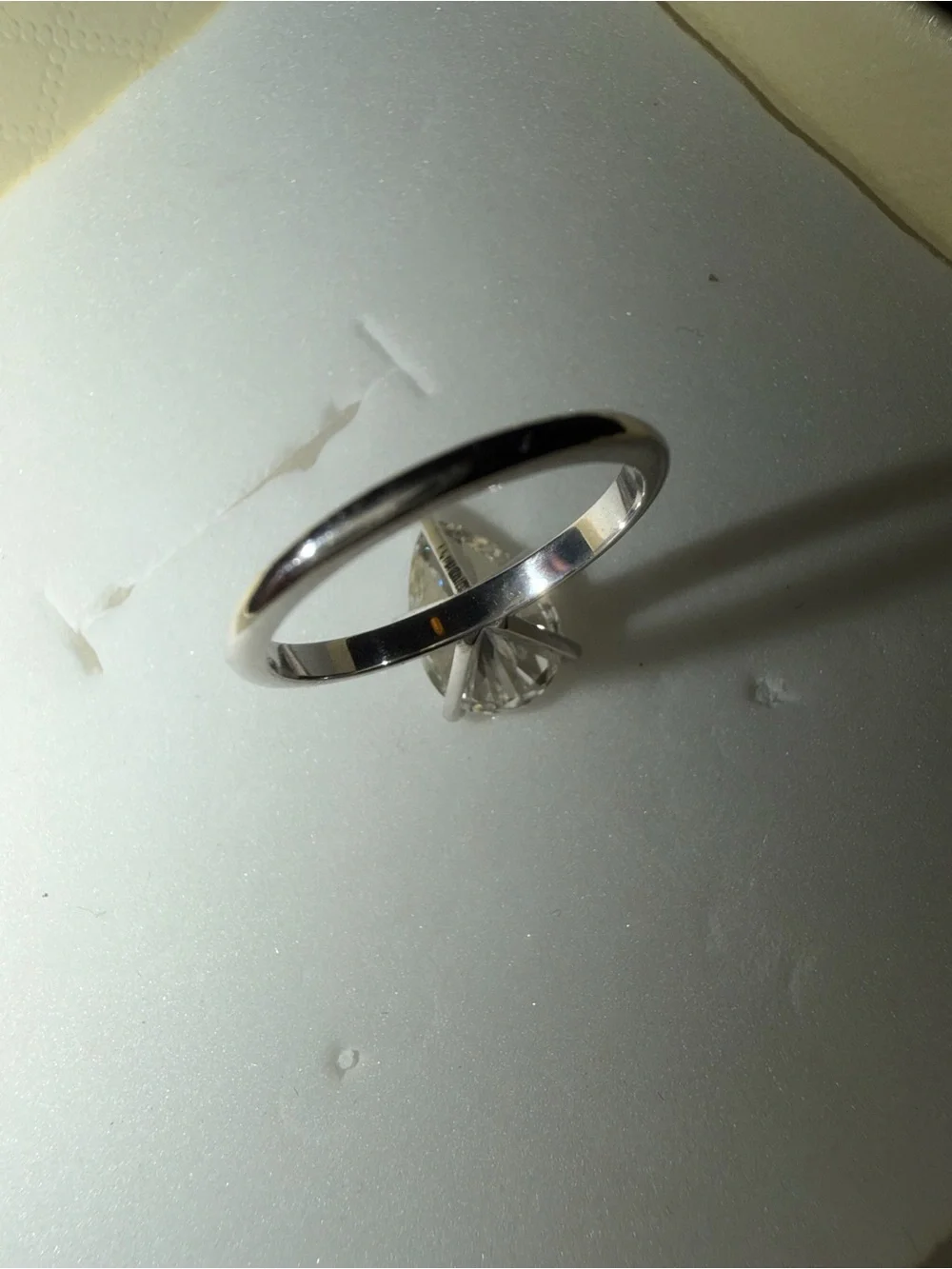 14kt white gold Pear Ring